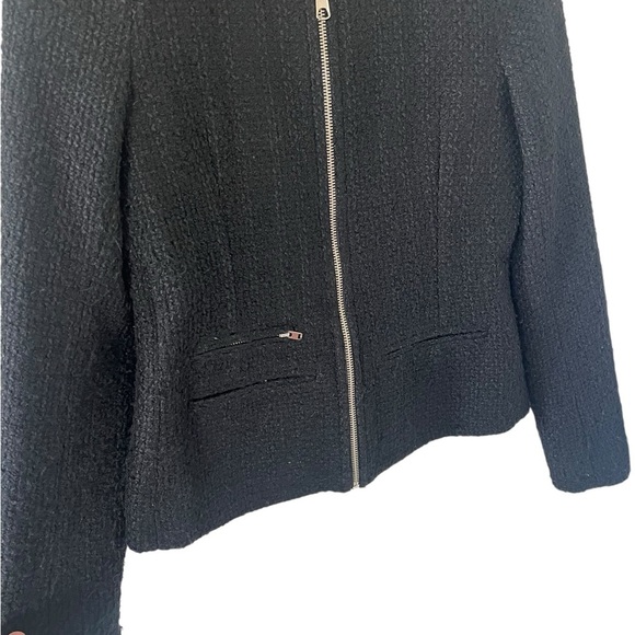 Anine Bing Black Tweed Zip Up Jacket - Picture 7 of 11